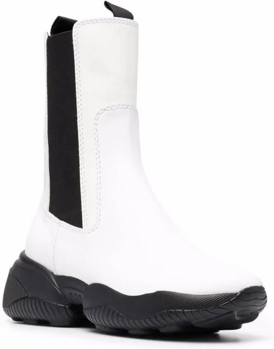 Hogan mid-calf leather boots White