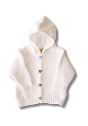 Hooded Cardigan - White