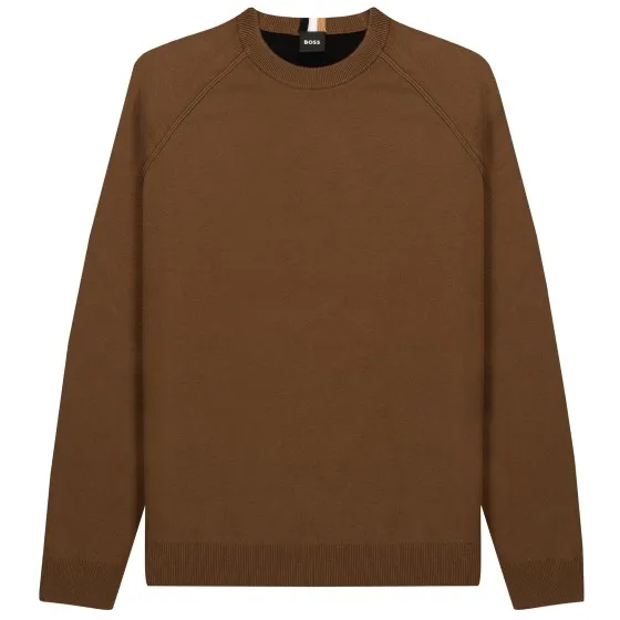 HUGO BOSS Paido Crewneck Sweater Brown