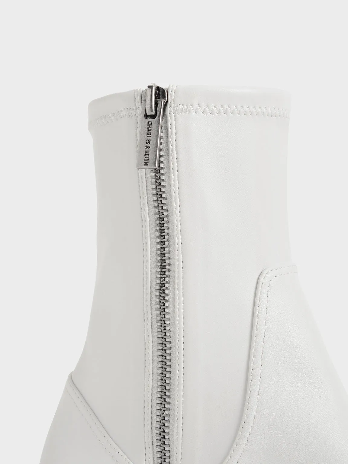 Imogen Side-Zip Ankle Boots - White