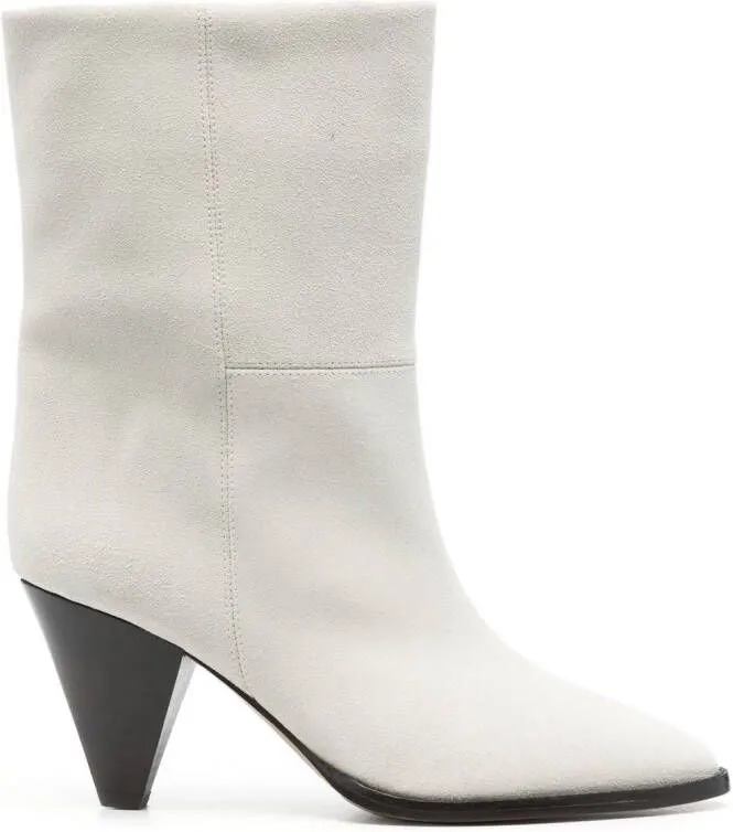 ISABEL MARANT 75mm Rouxa suede boots White