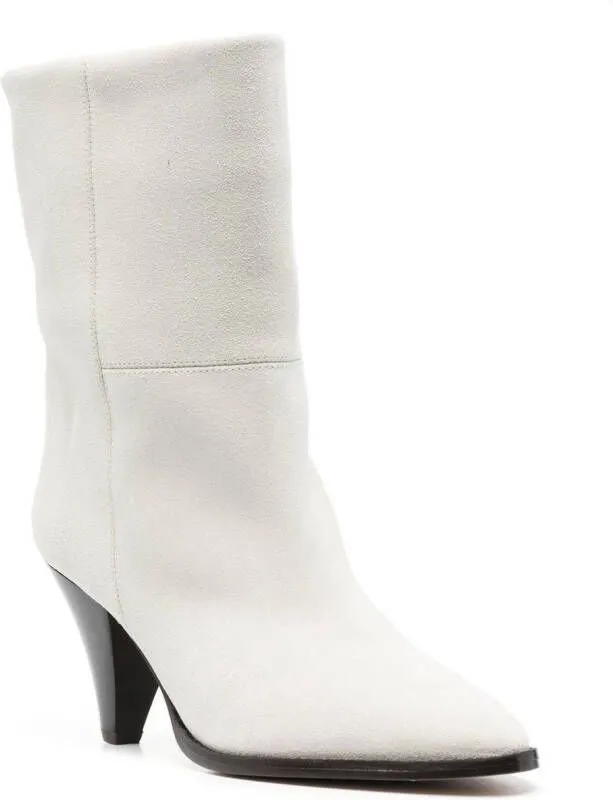 ISABEL MARANT 75mm Rouxa suede boots White