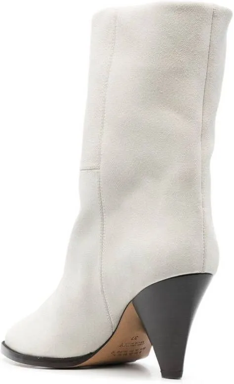 ISABEL MARANT 75mm Rouxa suede boots White