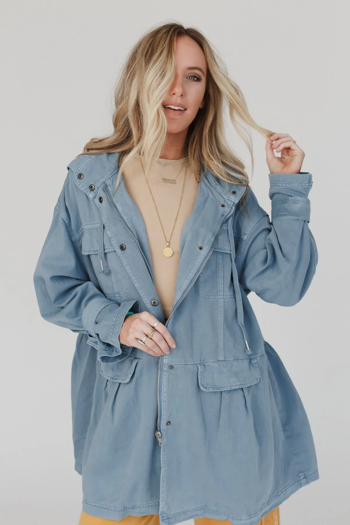 Layers On Layers Perfect Boho Parka - Denim