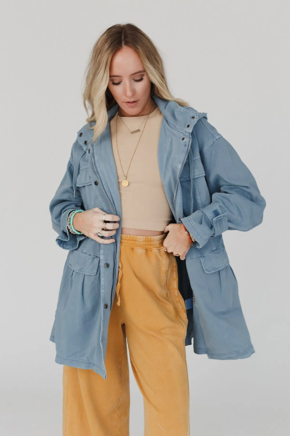 Layers On Layers Perfect Boho Parka - Denim