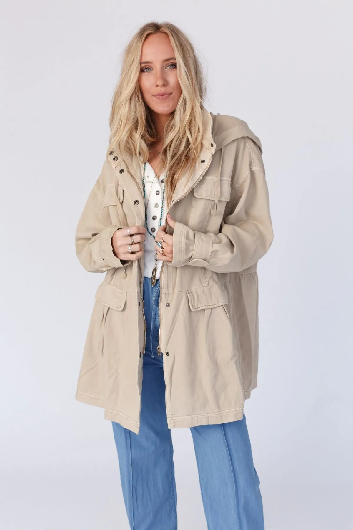 Layers On Layers Perfect Boho Parka - Ivory