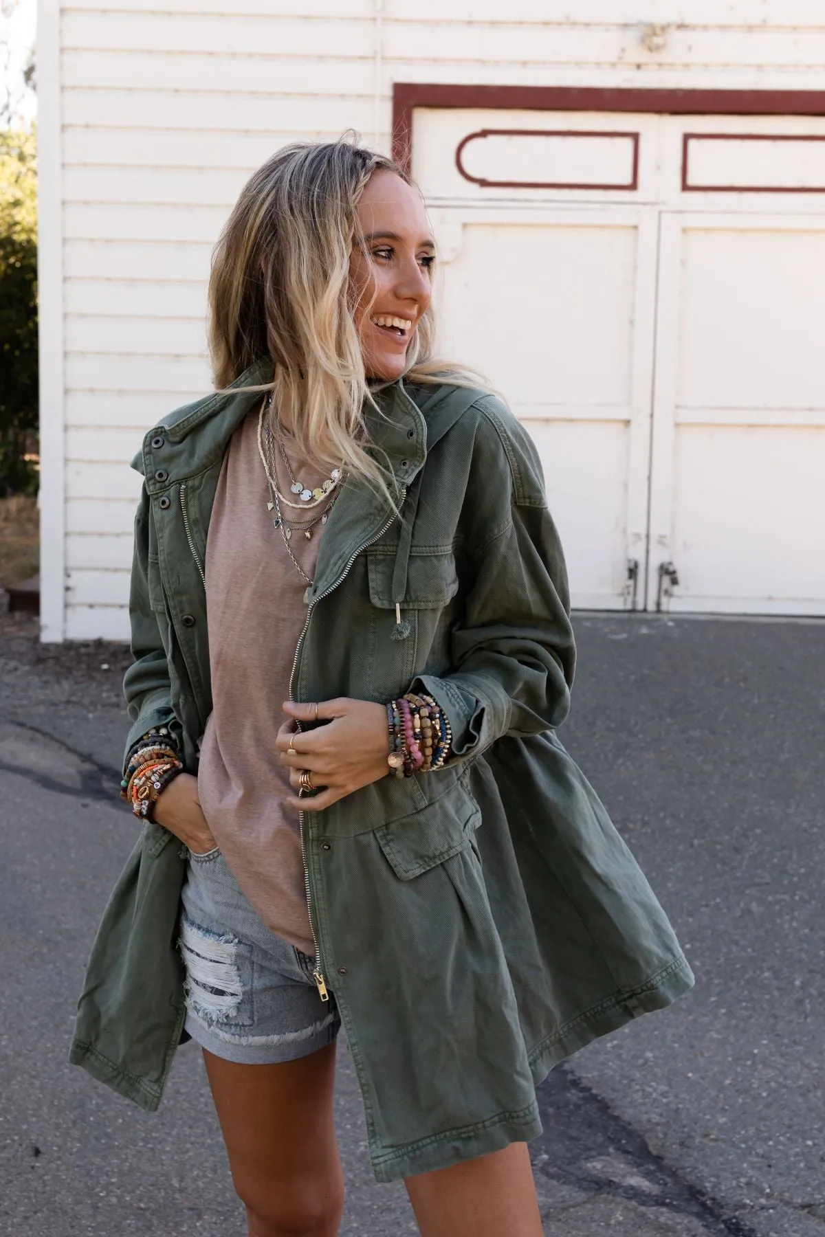 Layers On Layers Perfect Boho Parka - Olive