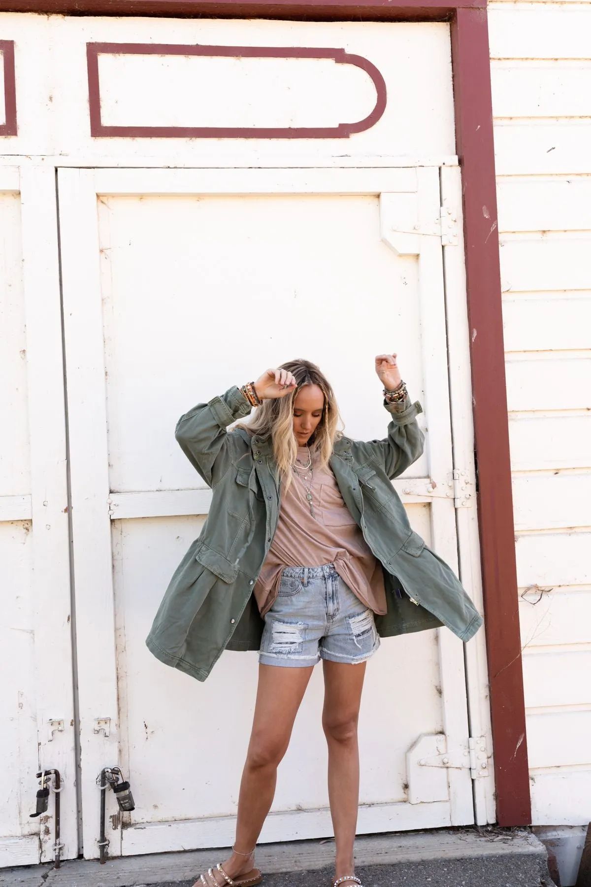 Layers On Layers Perfect Boho Parka - Olive