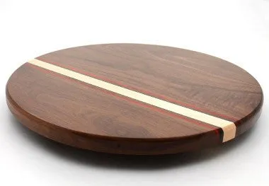 Lazy Susan with Stripes in Walnut - Size 16