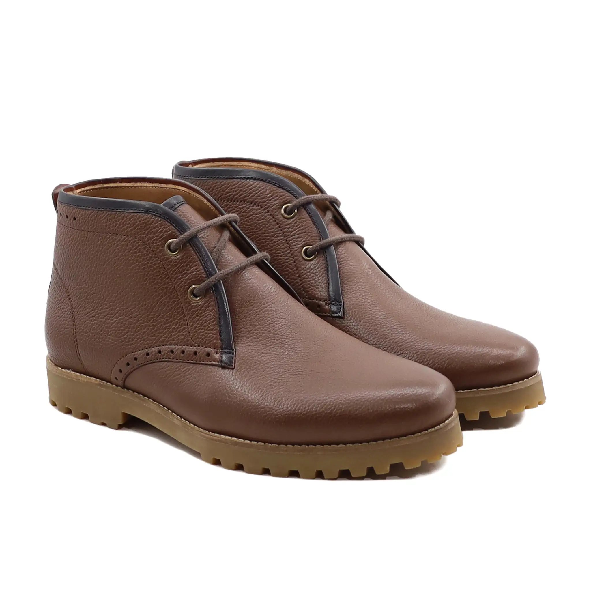 Loke - Men's Brown Pebble Grain Chukka Boot