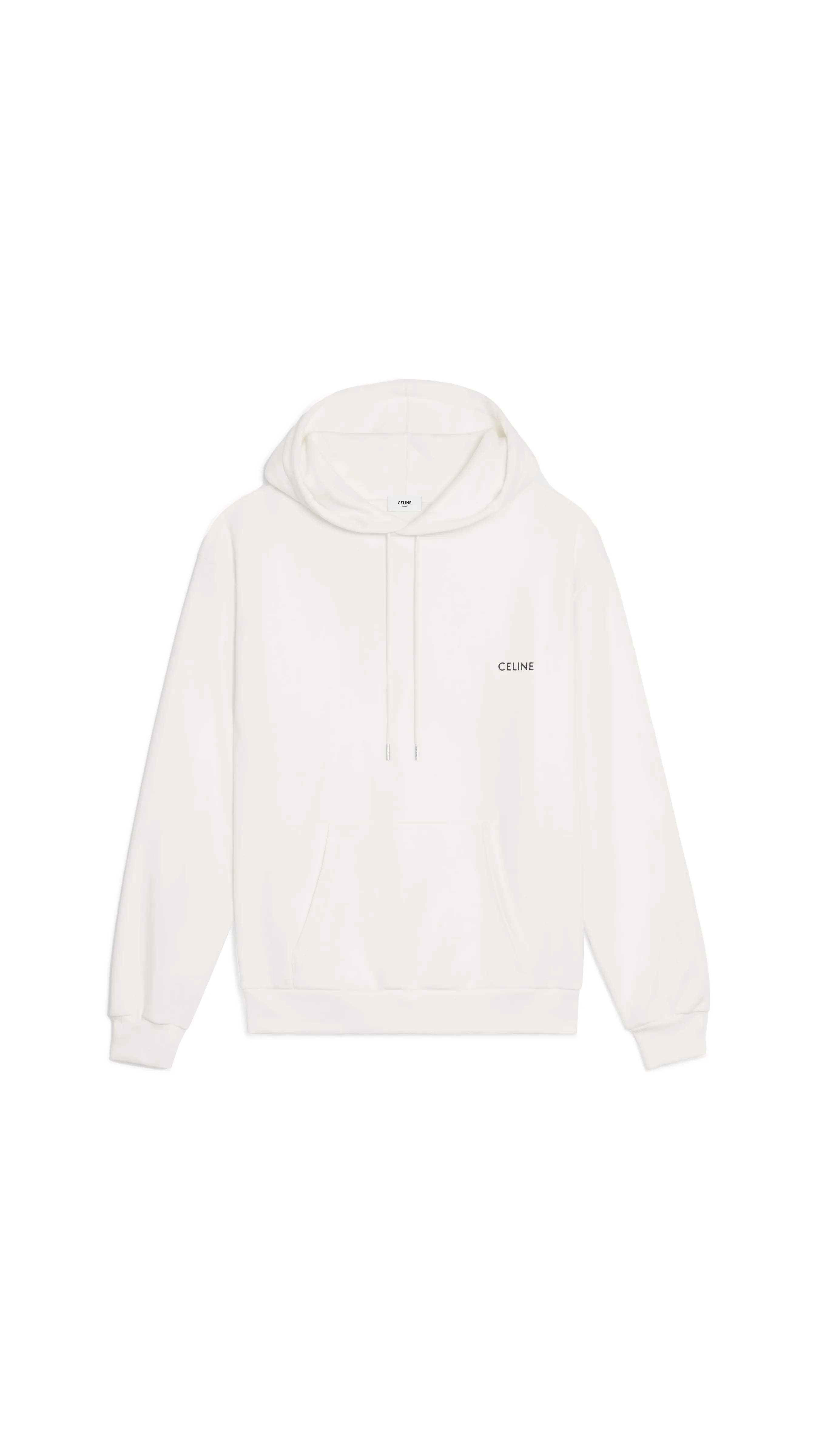 Loose Hoodie in Cotton Fleece - White