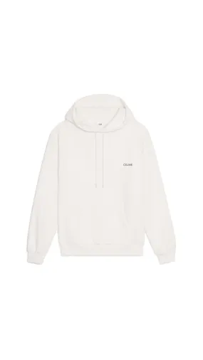 Loose Hoodie in Cotton Fleece - White