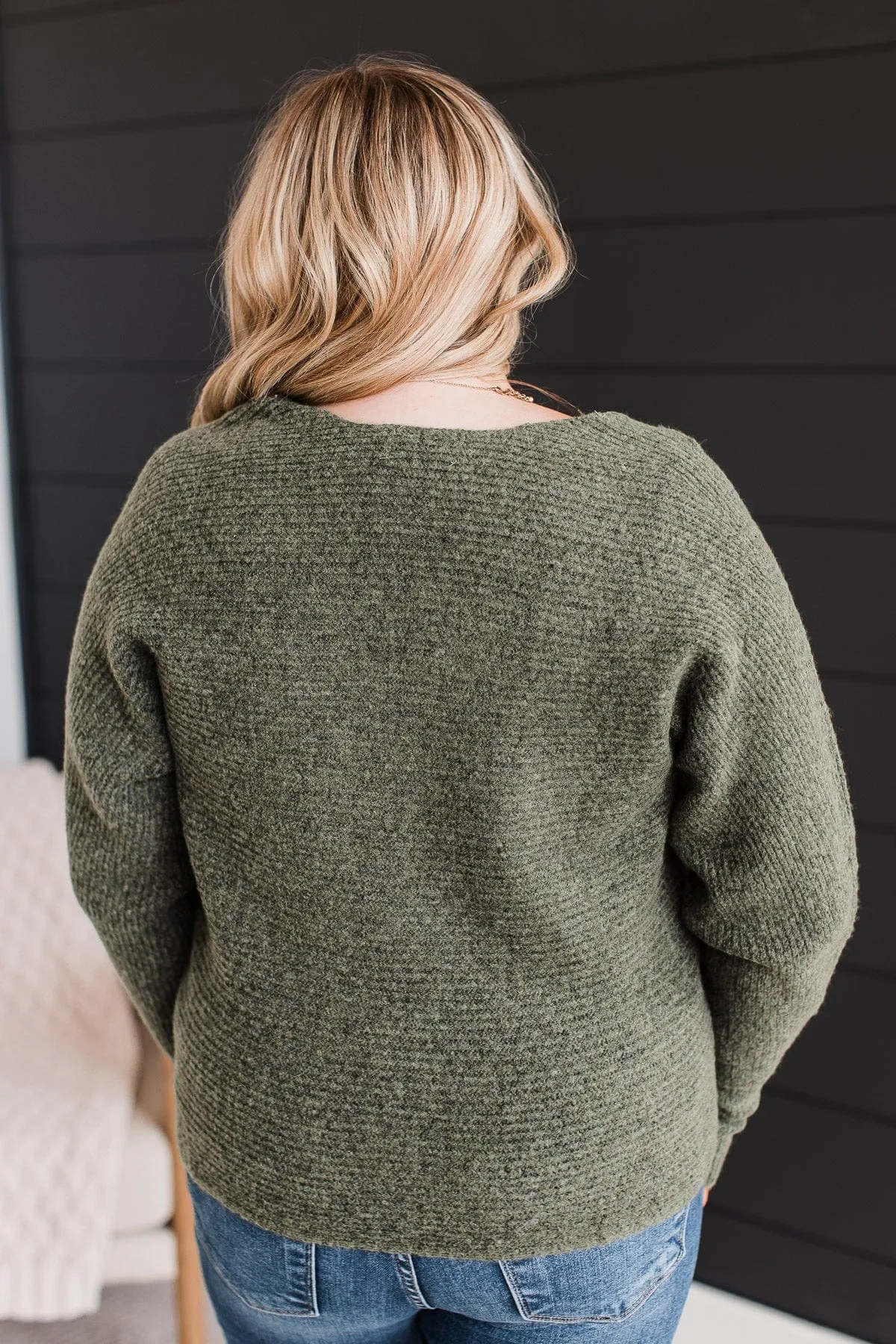 Lovely Meeting You Knit Sweater- Olive