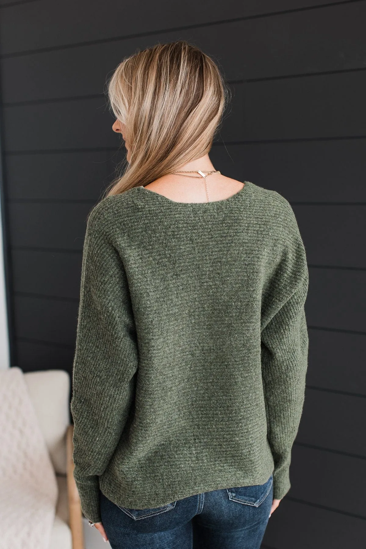 Lovely Meeting You Knit Sweater- Olive