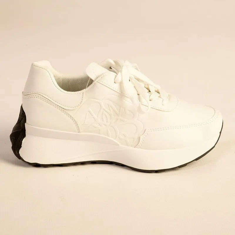 Madison Petals Sneaker - White Mono