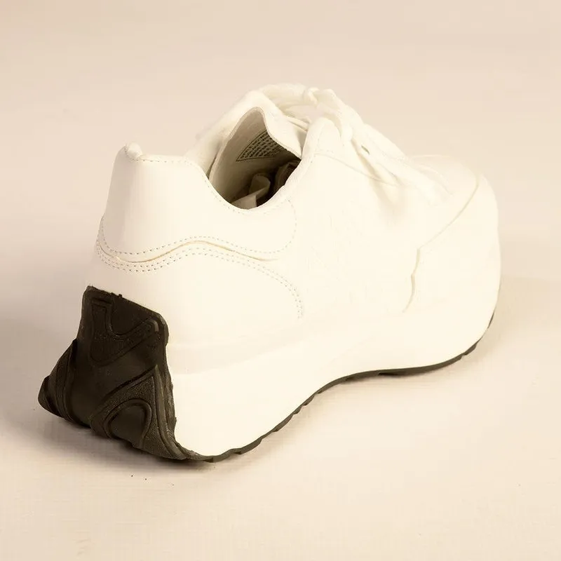 Madison Petals Sneaker - White Mono