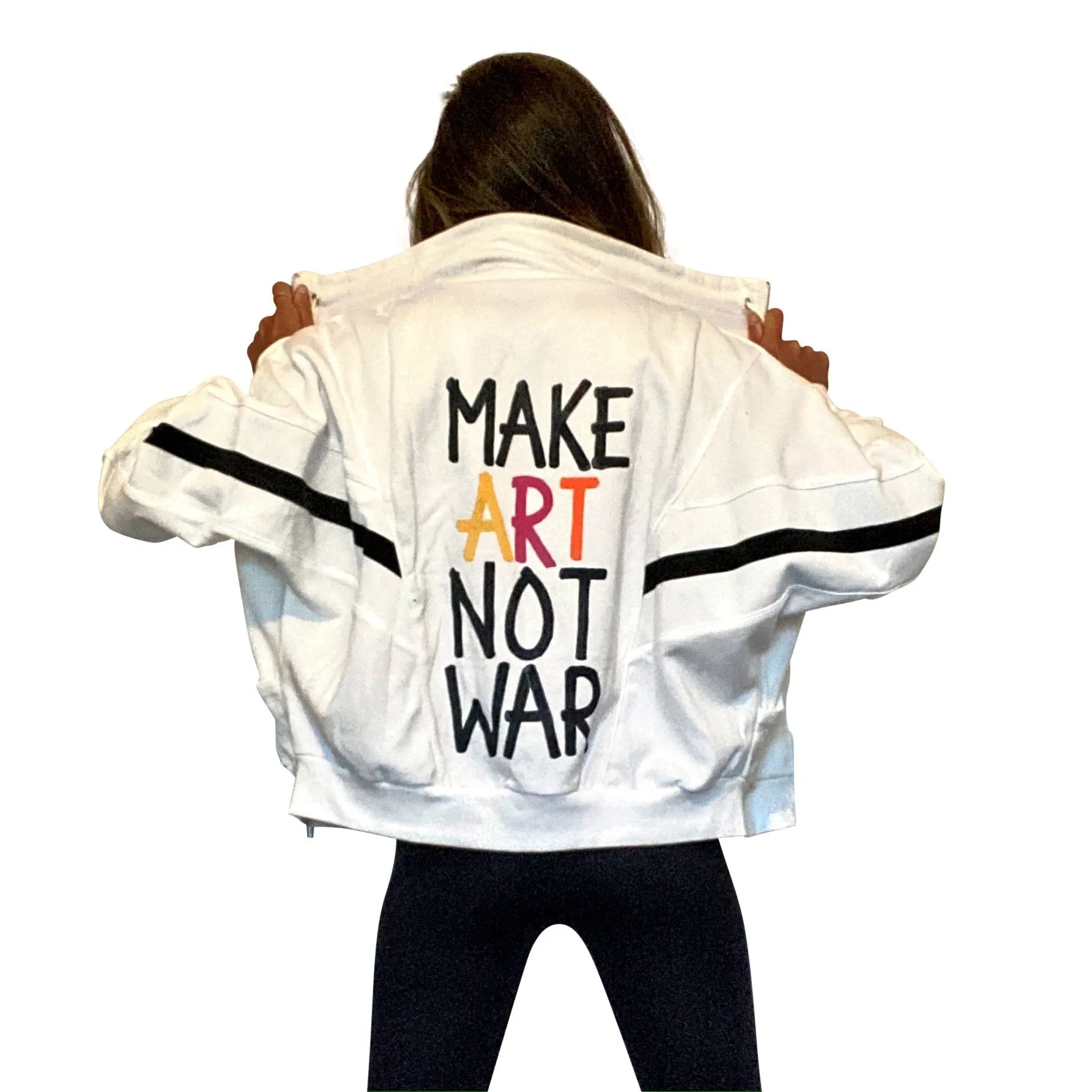 'MAKE ART' PAINTED SWEAT JACKET