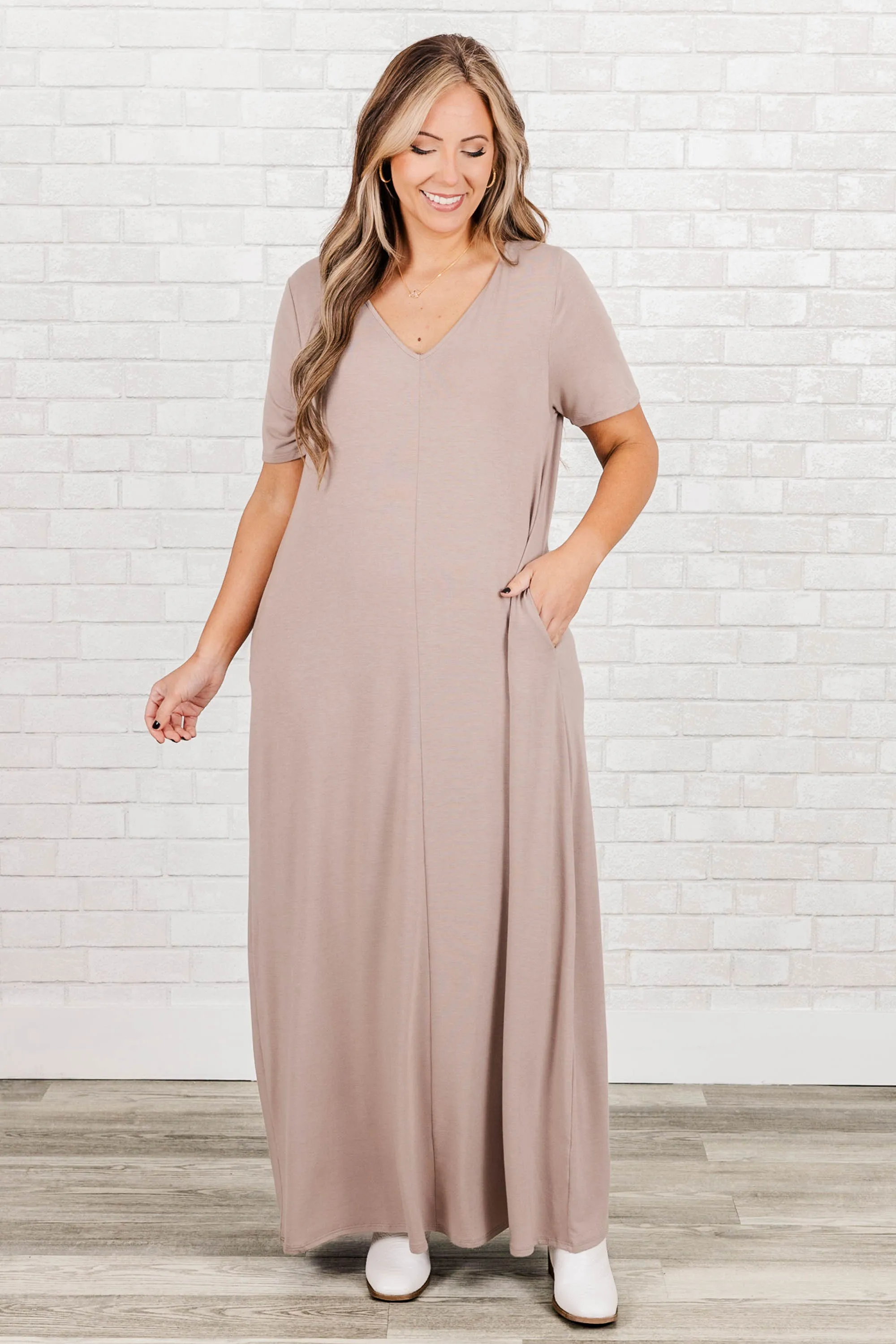 Makin' Waves Maxi Dress, Ash Mocha