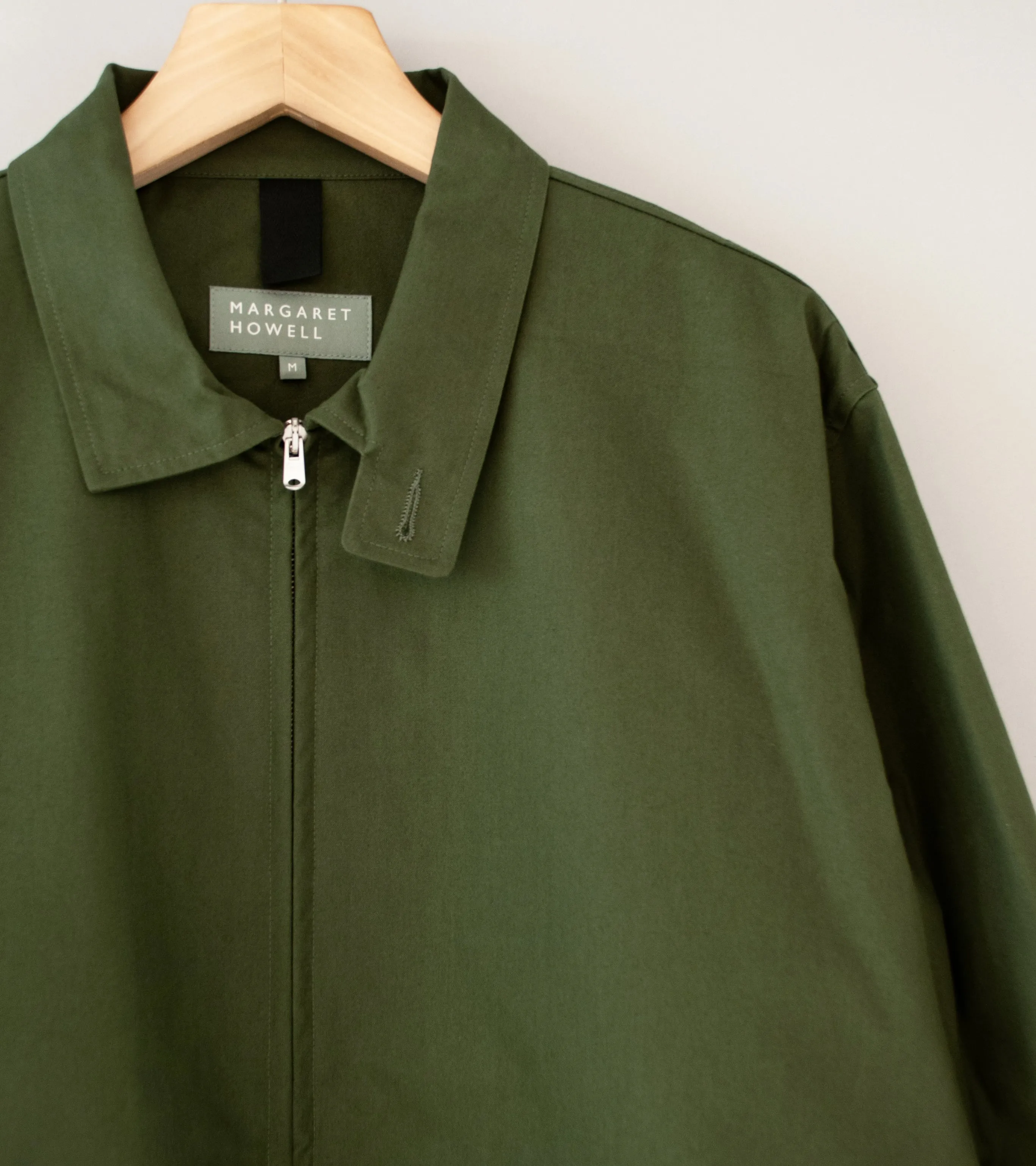 Margaret Howell 'Stand Collar Jacket' (Olive Ventile Cotton Canvas)