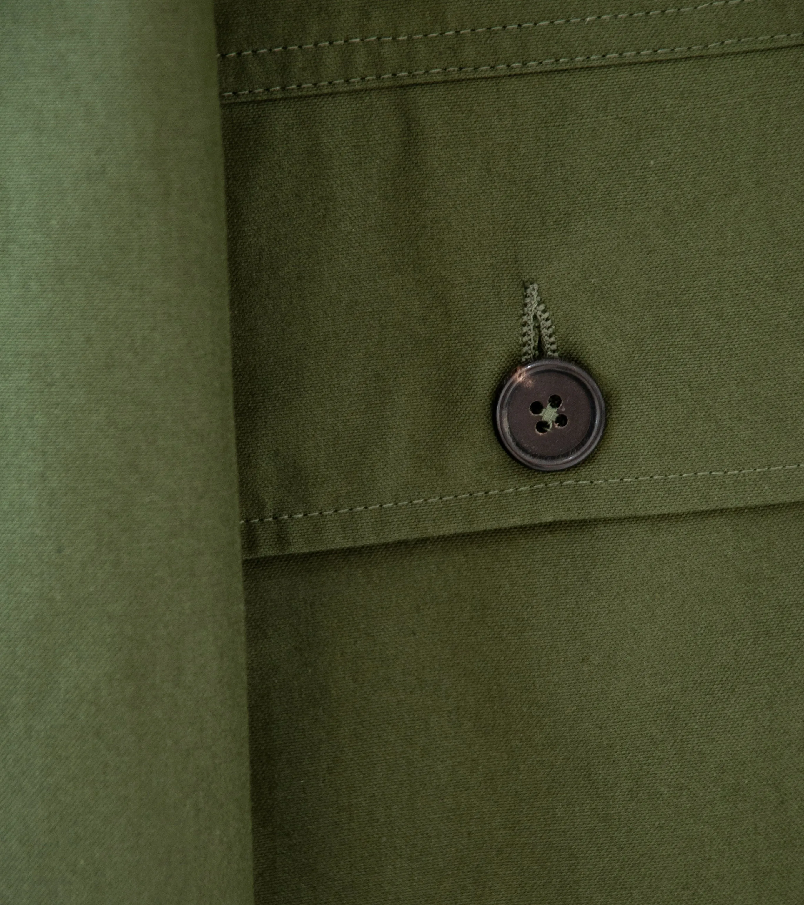 Margaret Howell 'Stand Collar Jacket' (Olive Ventile Cotton Canvas)