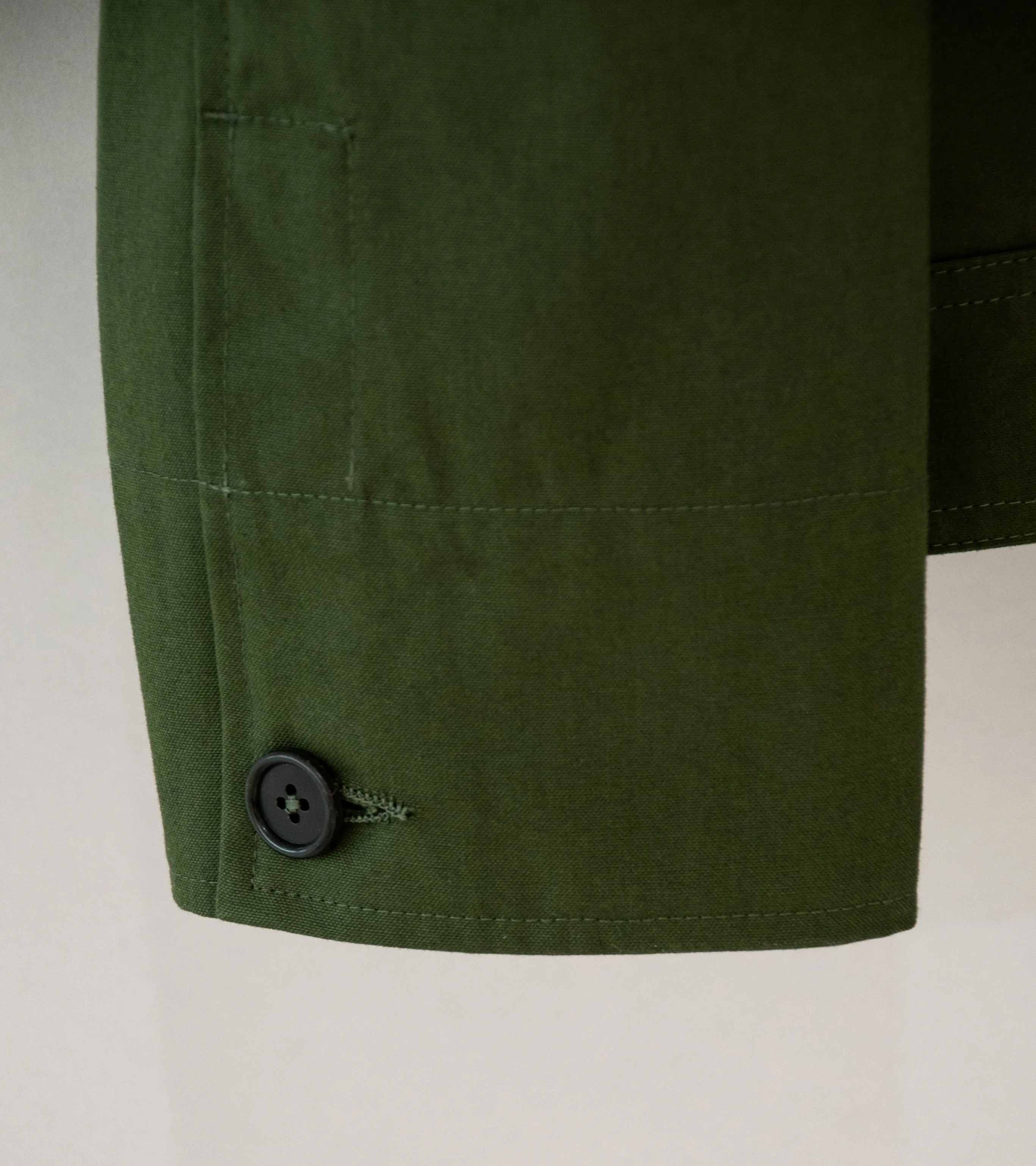 Margaret Howell 'Stand Collar Jacket' (Olive Ventile Cotton Canvas)