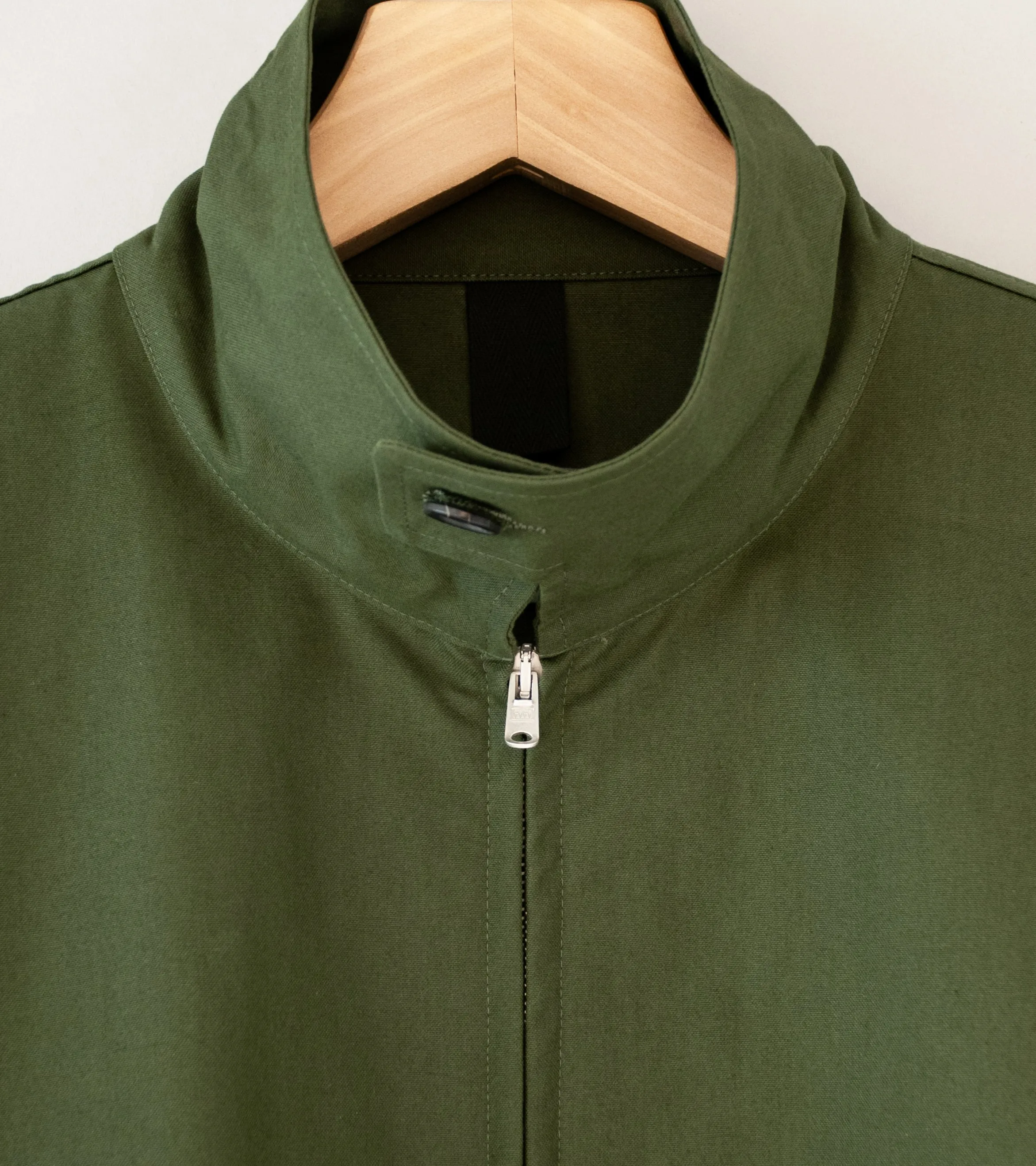 Margaret Howell 'Stand Collar Jacket' (Olive Ventile Cotton Canvas)