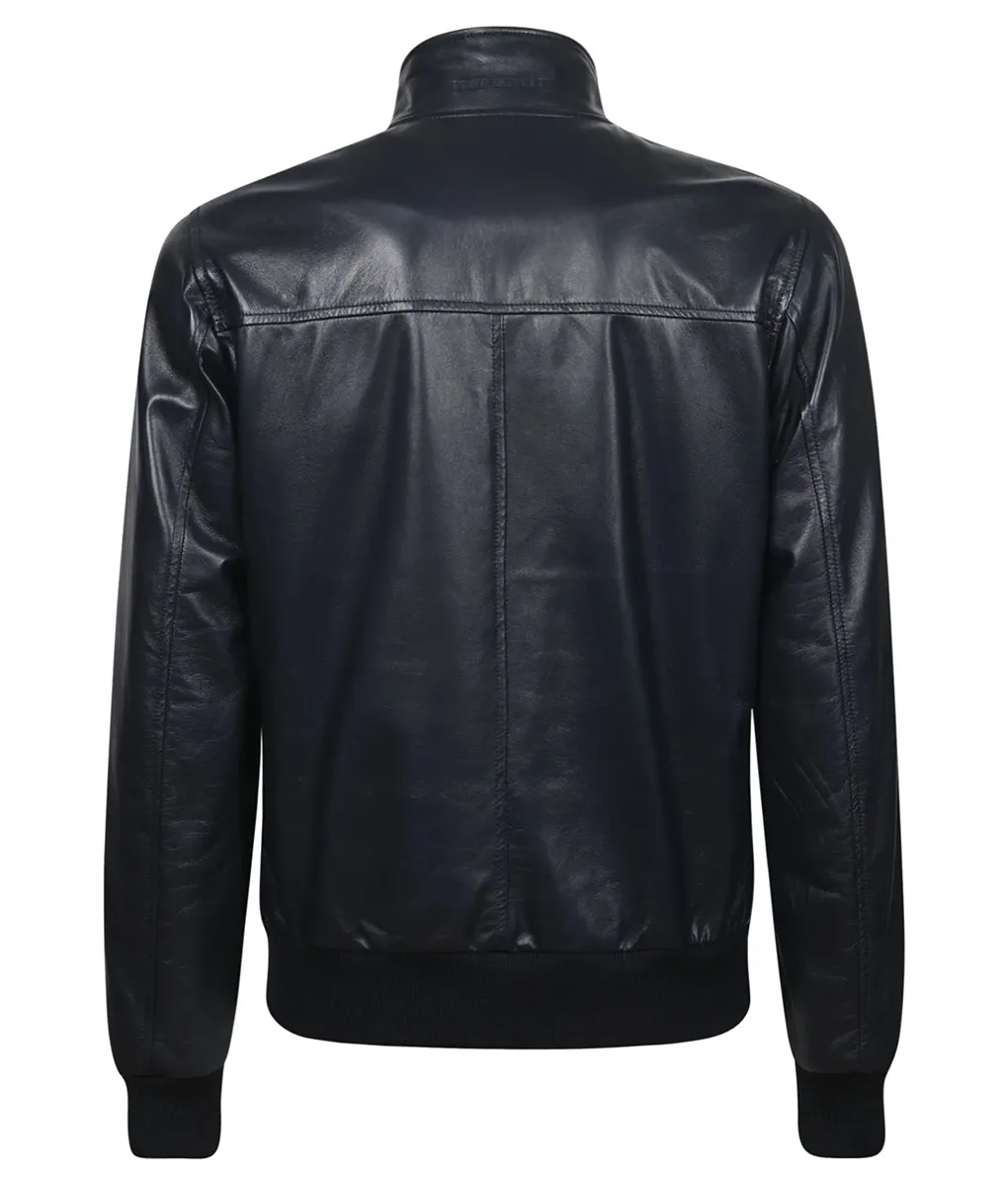 Mens Black Leather Bomber Jacket - Bomber Jacket Men