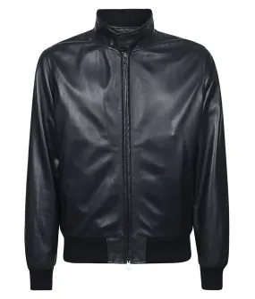 Mens Black Leather Bomber Jacket - Bomber Jacket Men