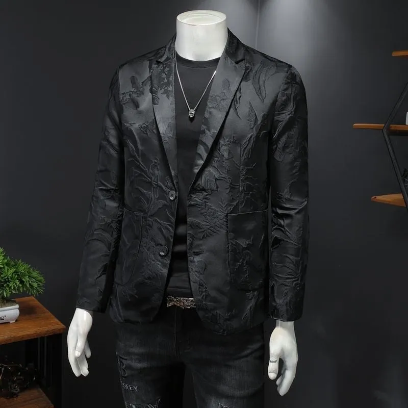 Men's England-Style Polyester Single Button Long Sleeve Casual Blazer