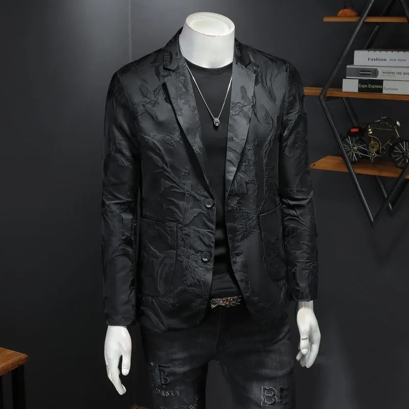 Men's England-Style Polyester Single Button Long Sleeve Casual Blazer