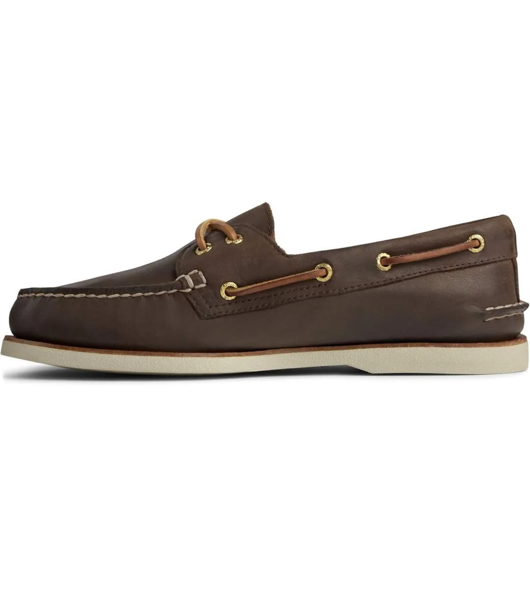 Mens gold cup authentic original leather boat shoes brown Sperry