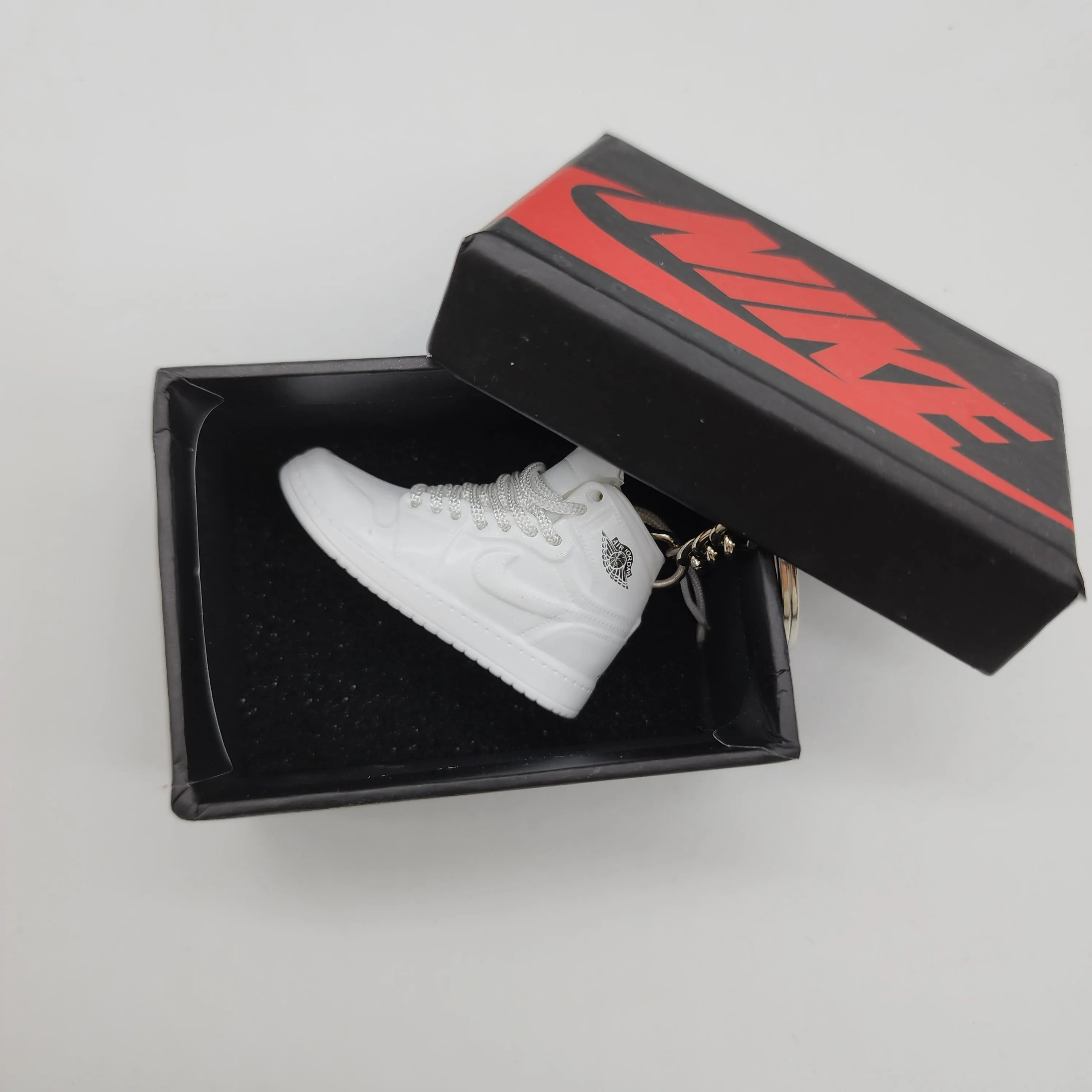 Mini Sneaker Keyring- AJ1 (White)