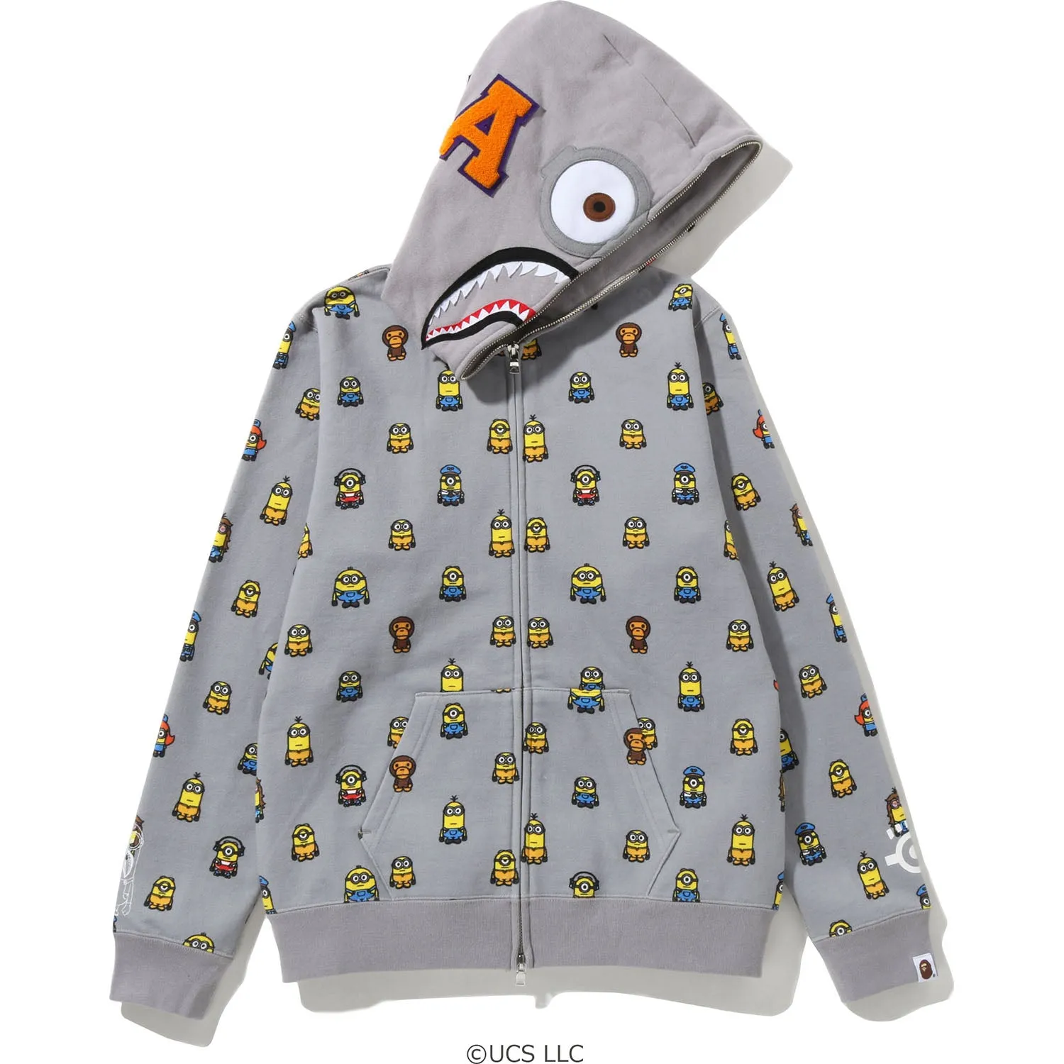 MINIONS SHARK FULL ZIP HOODIE LADIES