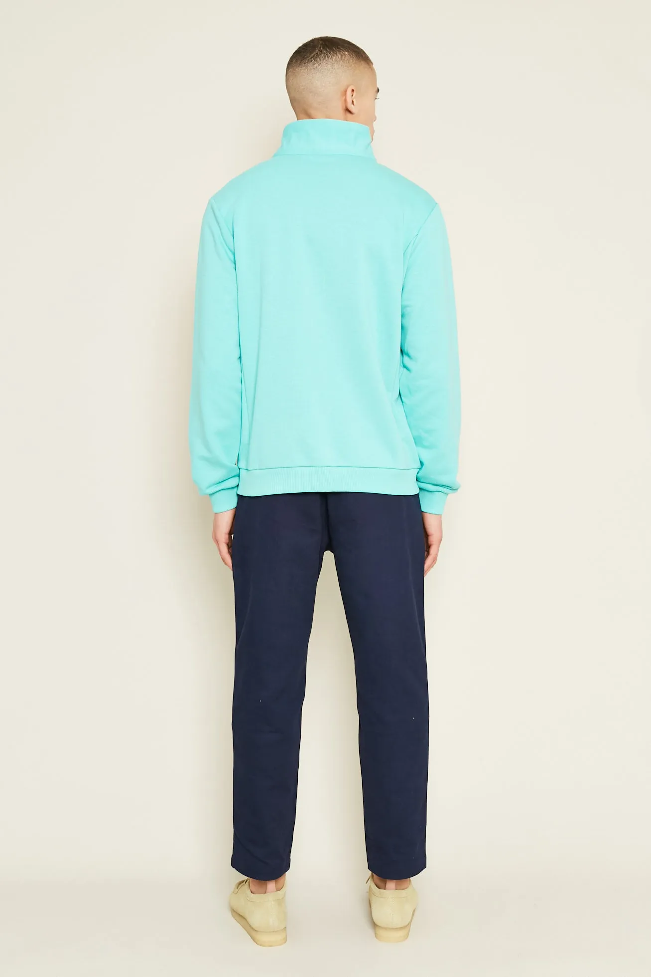 MONSANTO 1/2 ZIP SWEATER - TURQUOISE