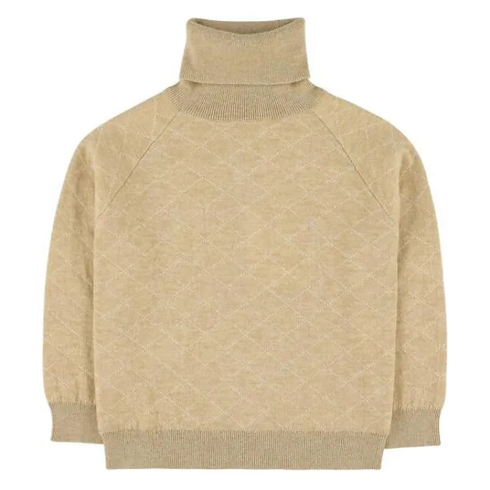 Morley Child Girl Tupac Turtleneck Sweater Camel Beige