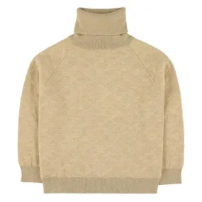 Morley Child Girl Tupac Turtleneck Sweater Camel Beige