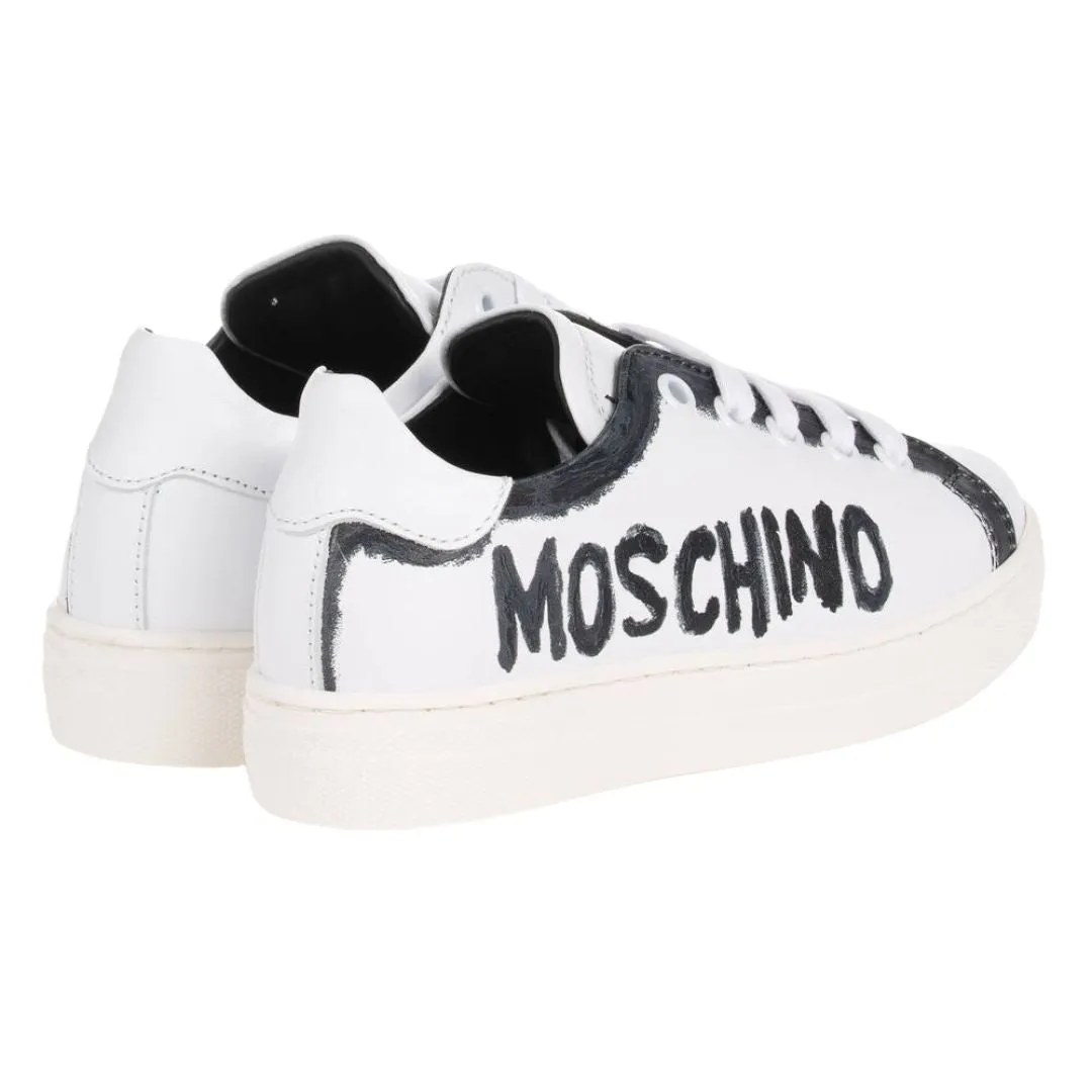 Moschino Sneaker Grafitti Logo White