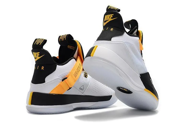 Nike Air Jordan 33 White Black Yellow Men Shoes Sale Size US 7,8,8.5,9.5,10,11,12