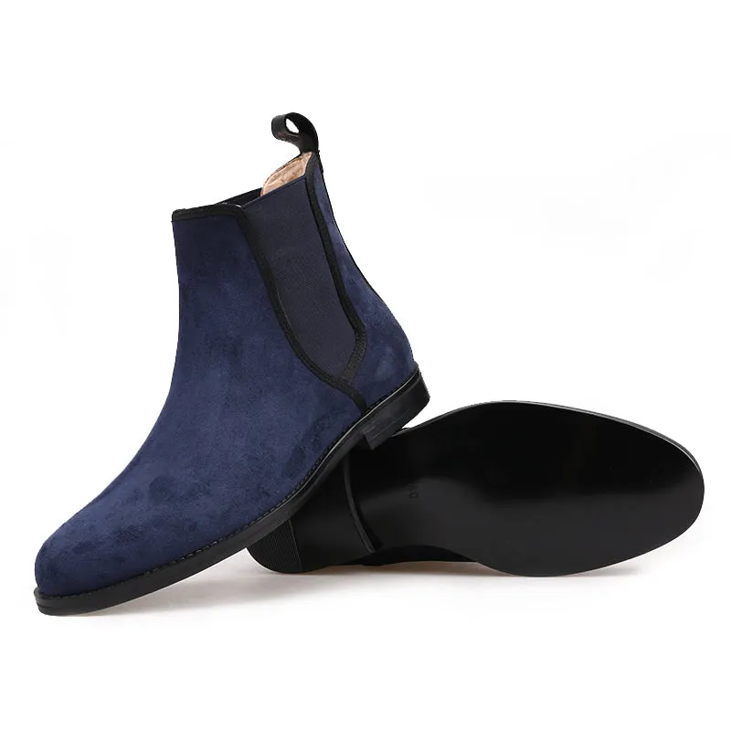 OneDrop Handmade Men Navy Suede CHELSEA Boots