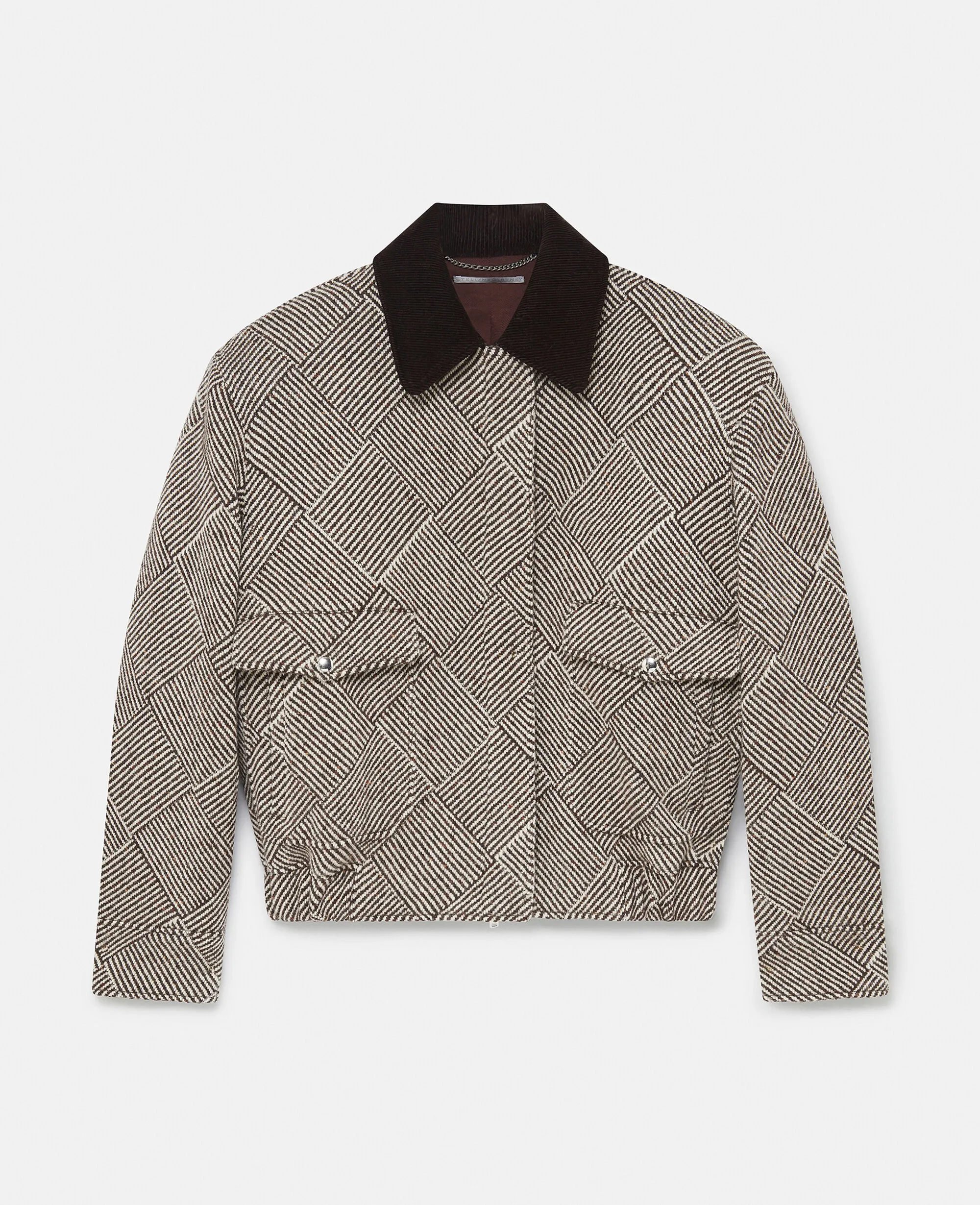 Oversized Tweed Bomber Jacket