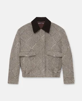 Oversized Tweed Bomber Jacket