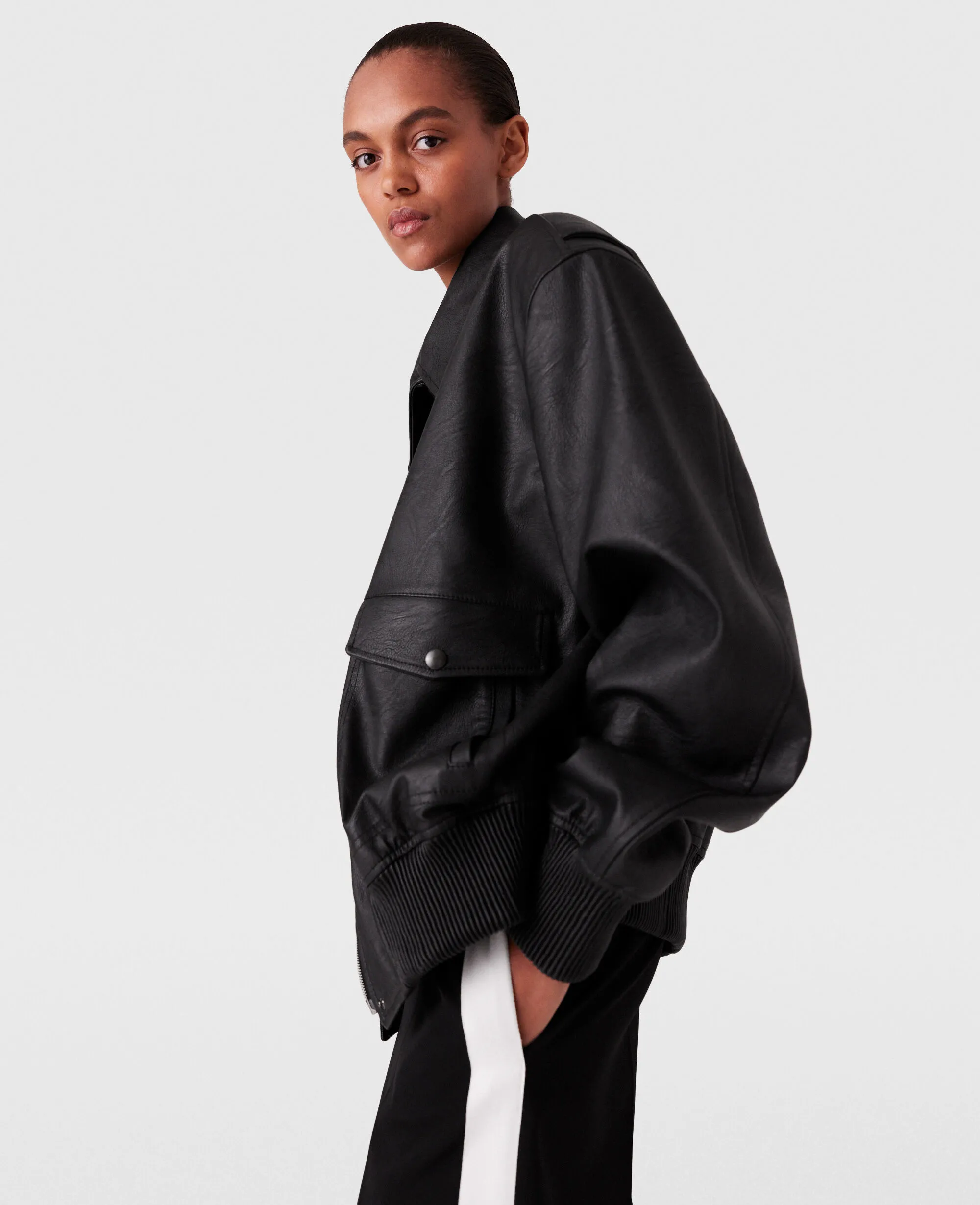 Oversized Vegan Bomber Jacket