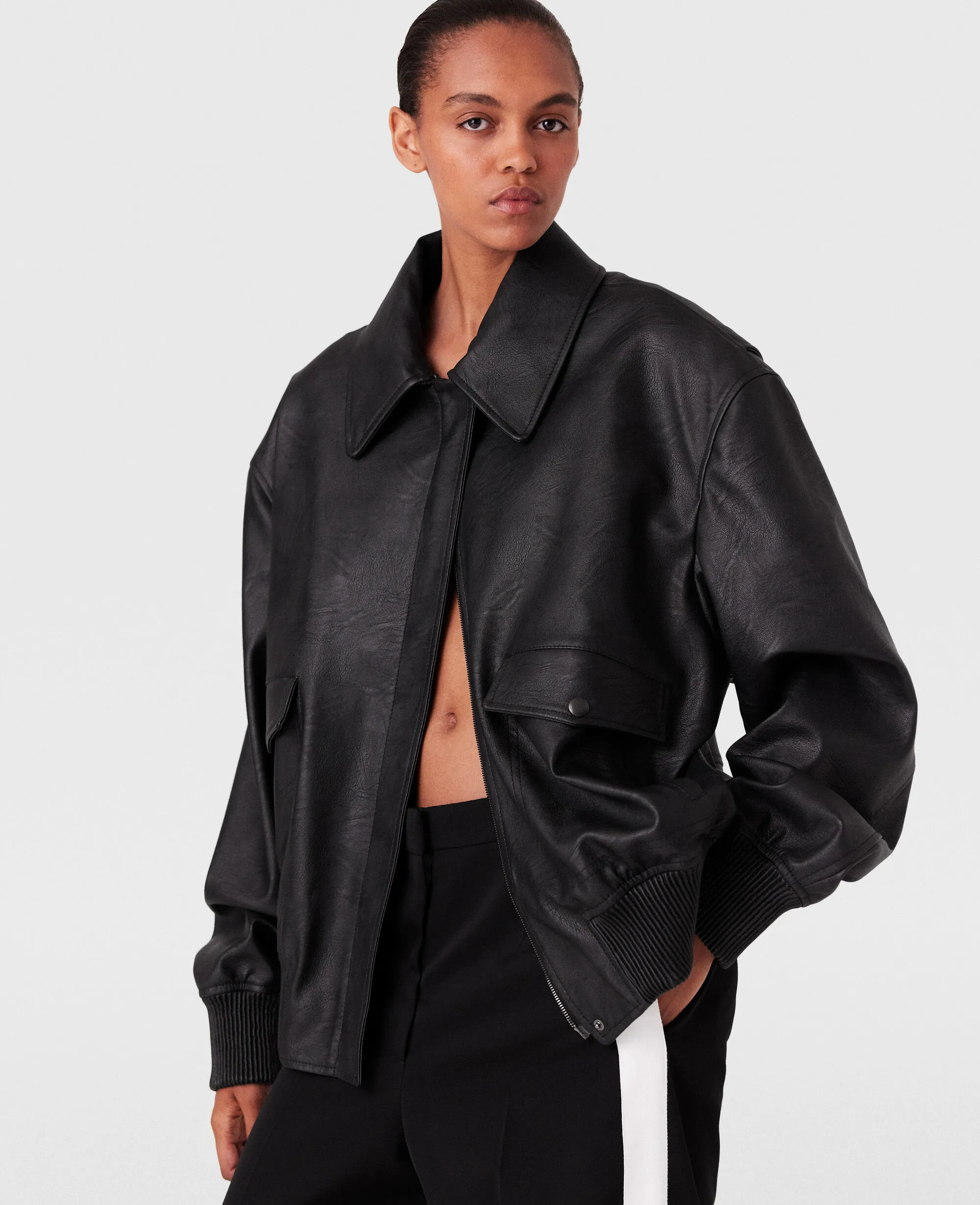 Oversized Vegan Bomber Jacket