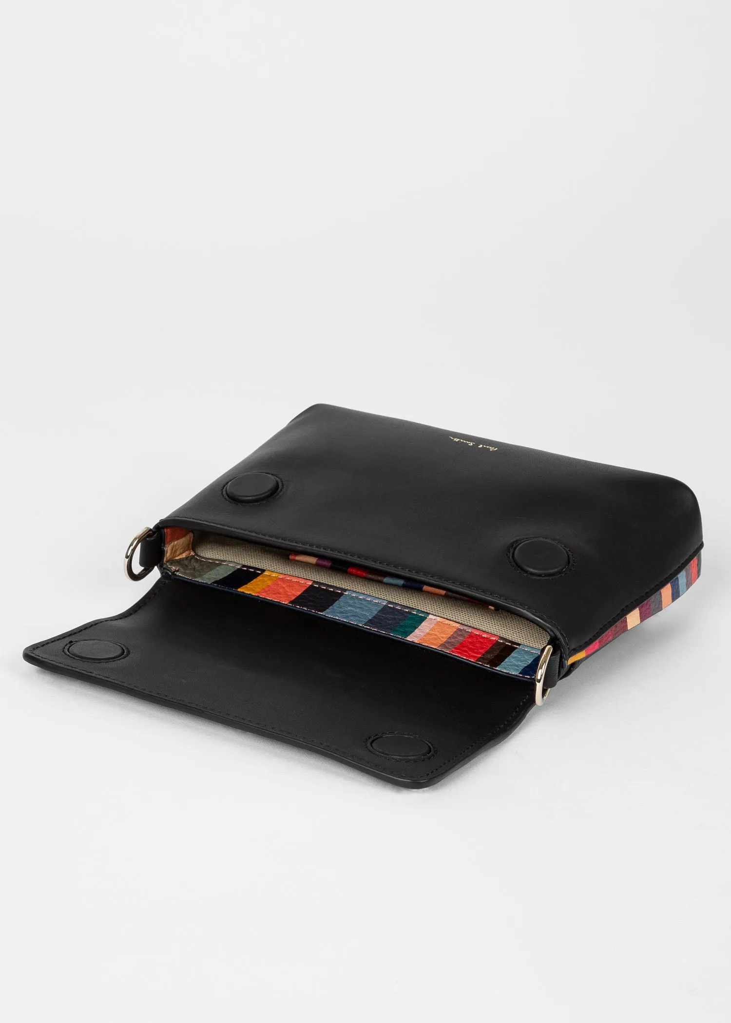 Paul Smith - Women's Black Leather Belt Bag With Swirl Trims