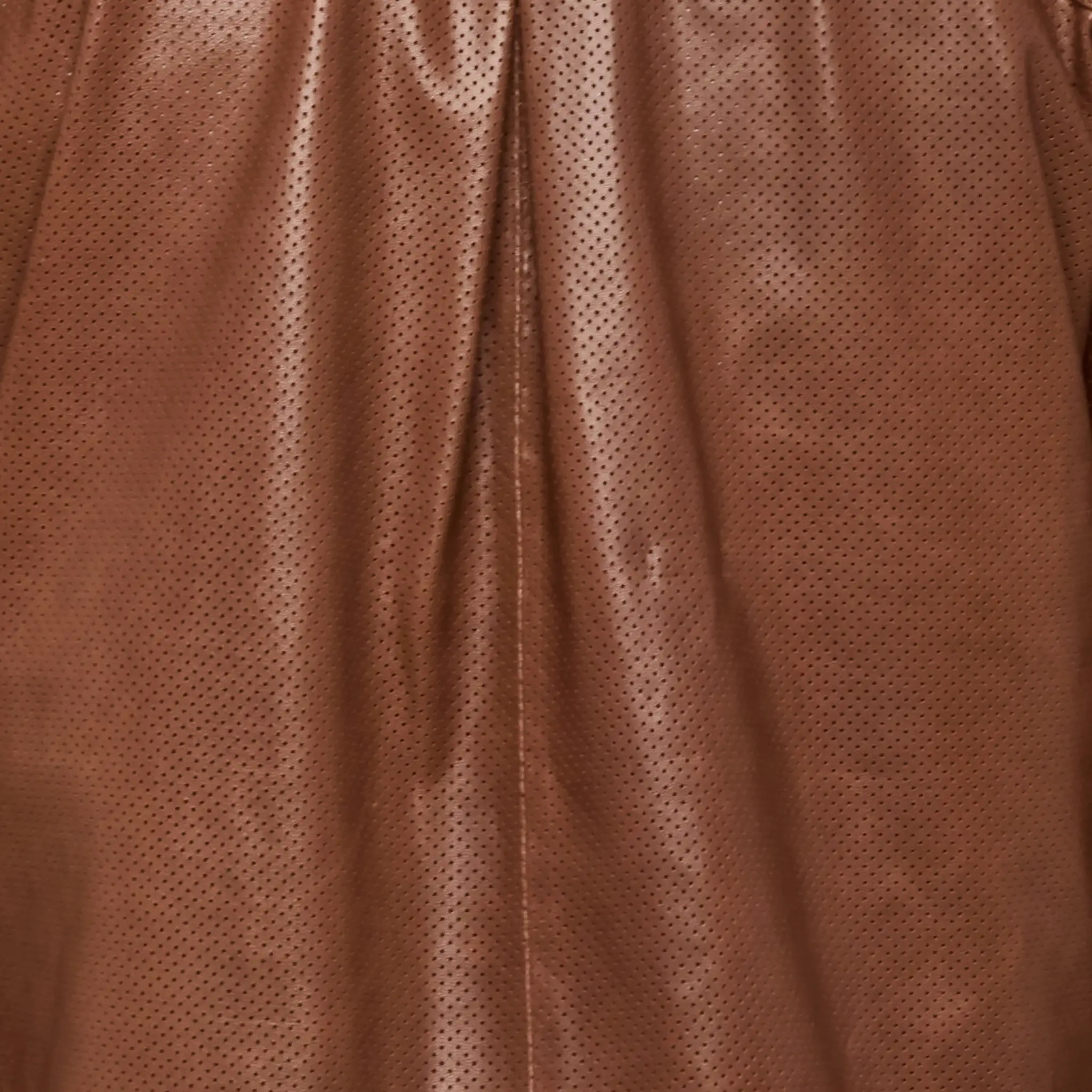 Perforated Lightweight Lambskin Jacket :: Whiskey