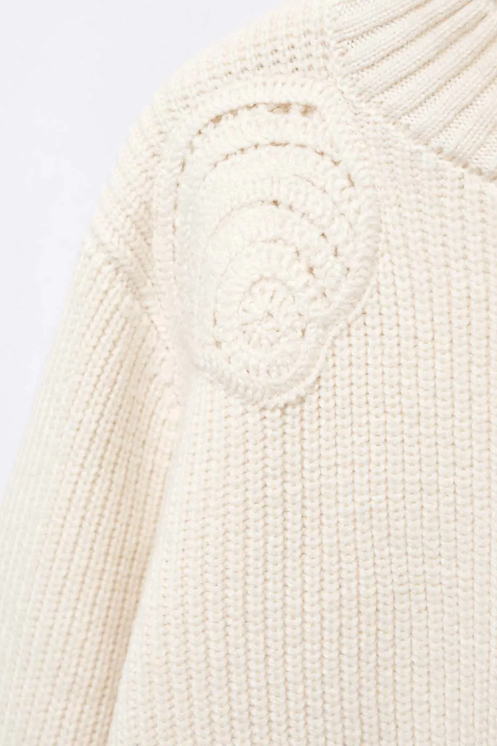 Perkins neck sweater with shoulder detail