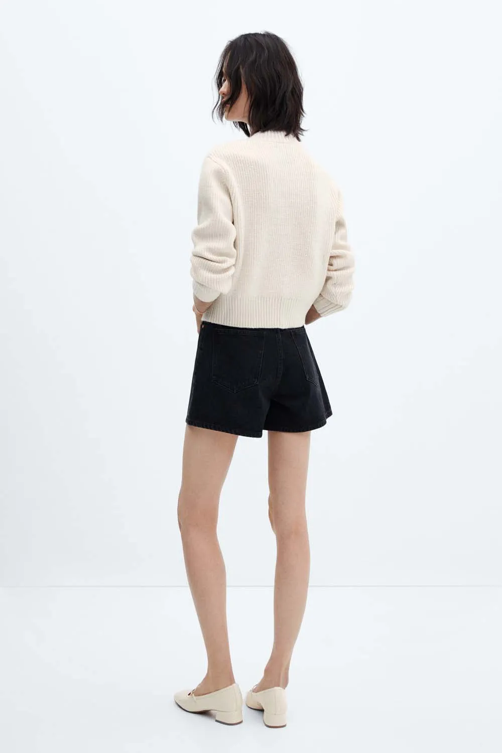 Perkins neck sweater with shoulder detail