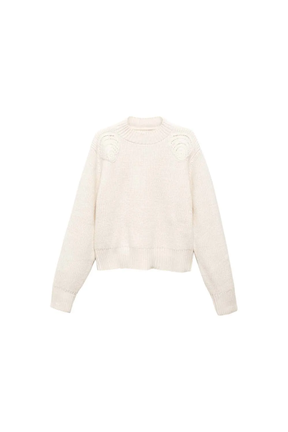 Perkins neck sweater with shoulder detail