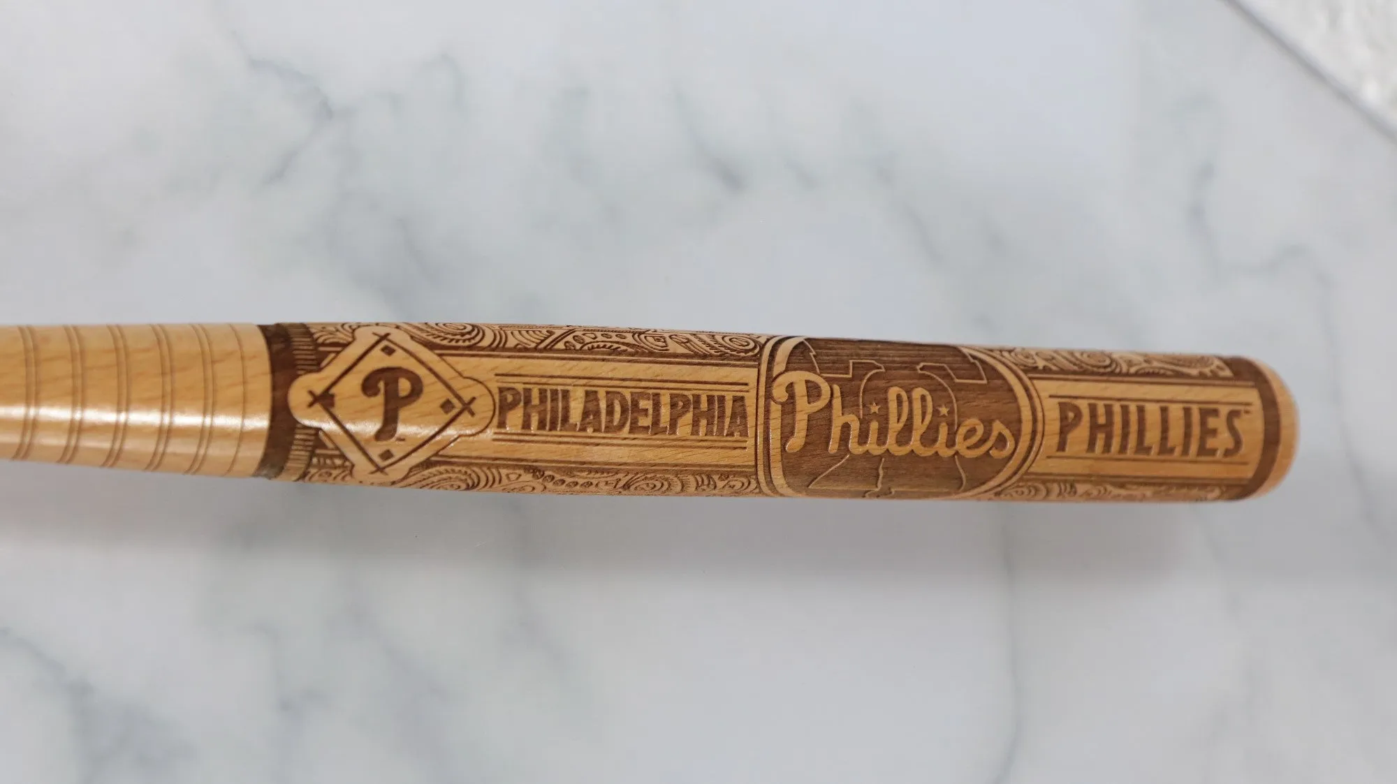 Philadelphia Phillies Laser Engraved Hardwood Mini Bat