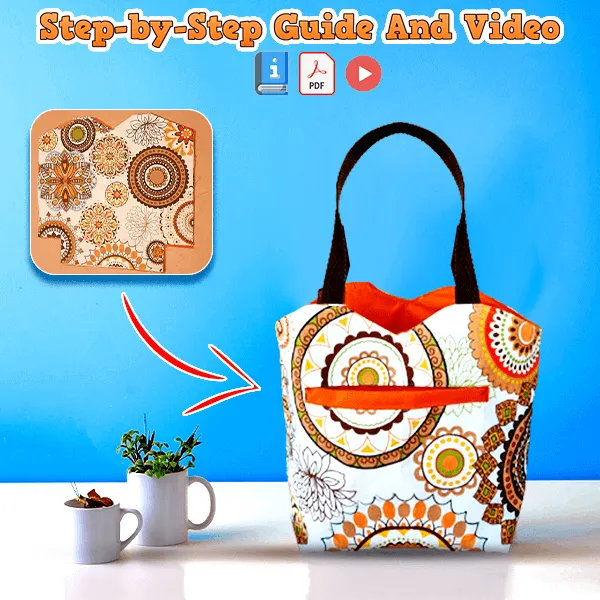 Pocket Tote Bag PDF Download Pattern (3 sizes included)